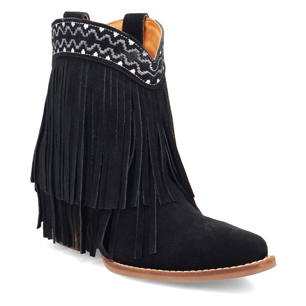 Tapadero Southwest Fringe Snip Toe Cowboy Booties