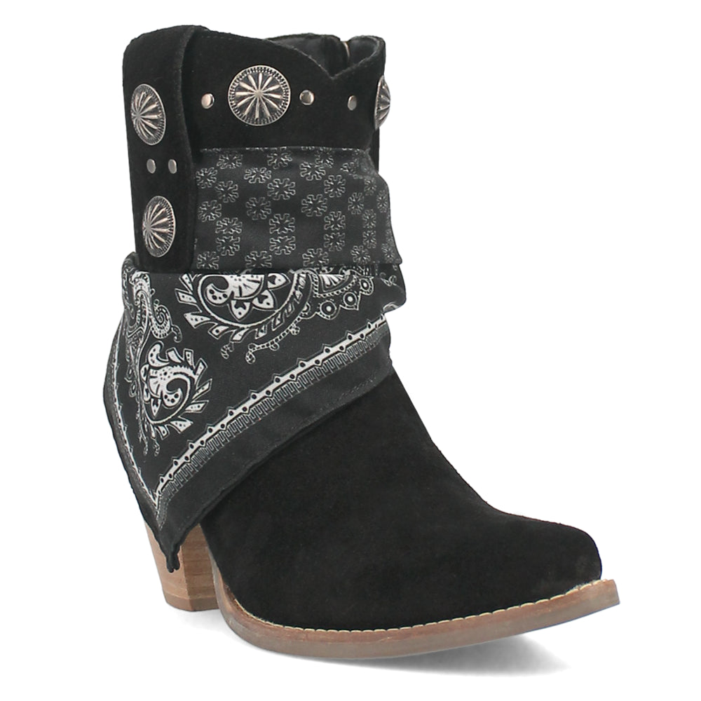 Bandida Paisley Studded Round Toe Cowboy Booties