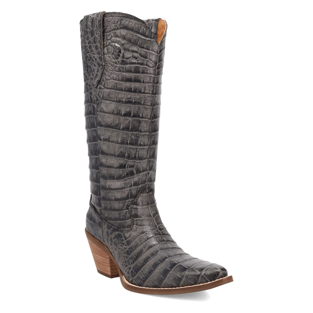 Ozzie Croc Embossed Snip Toe Cowboy Boots