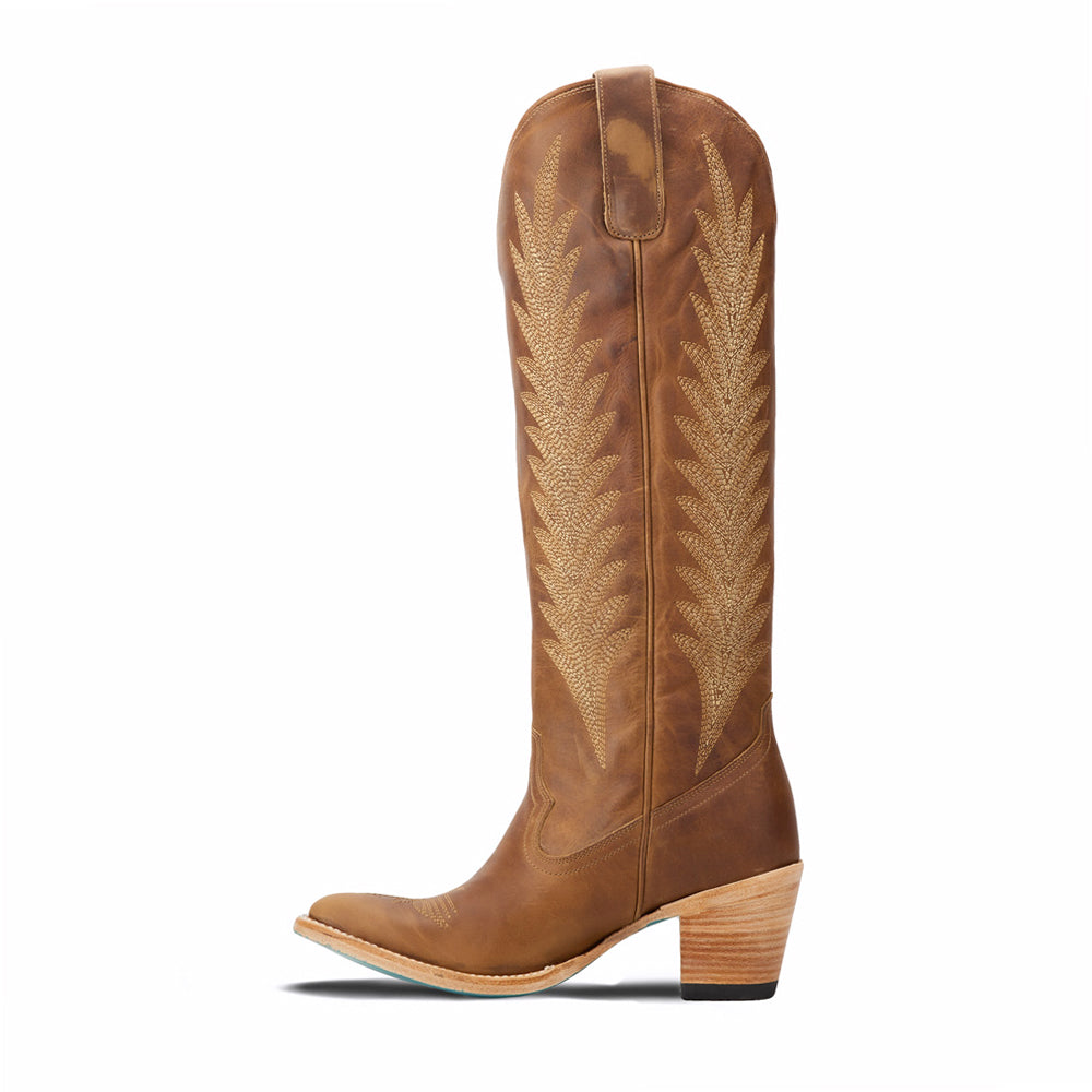 Jentry Knee High Embroidered Round Toe Cowboy Boots