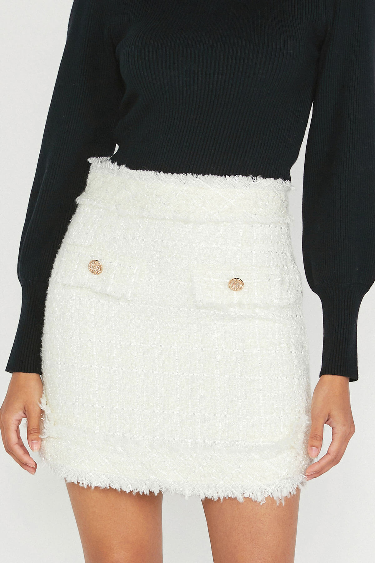 Blu Ivy Tweed Mini Skirt