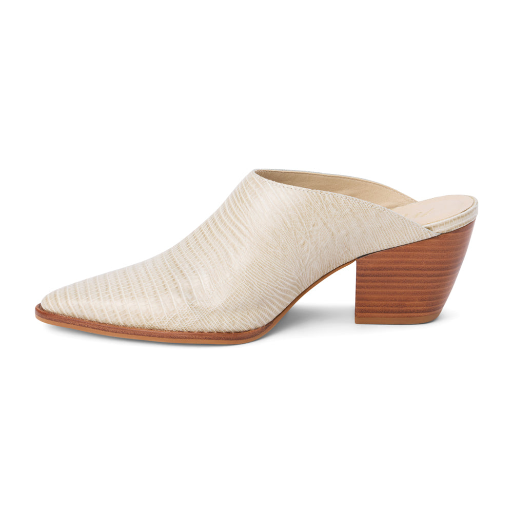 Cammy Embossed Lizard Mule Clogs