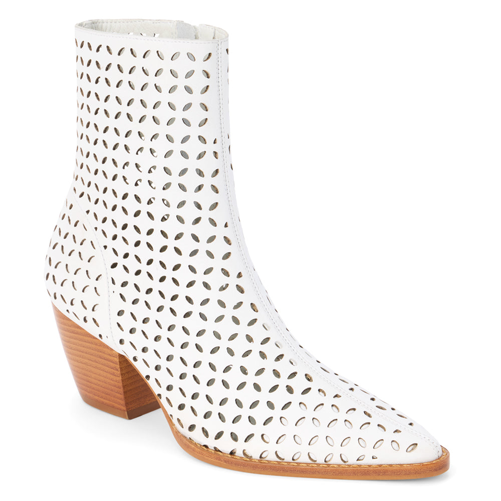 Dahlia Pointed Toe Cut Out Zippered Booties