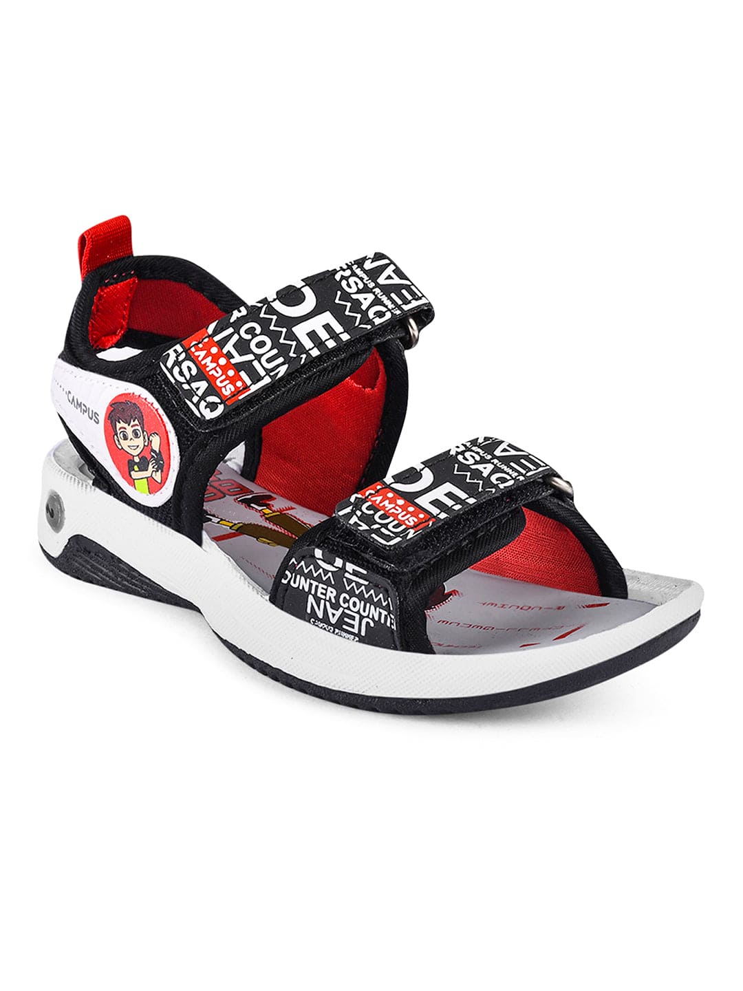 SL-524 Black Kid's Sandals