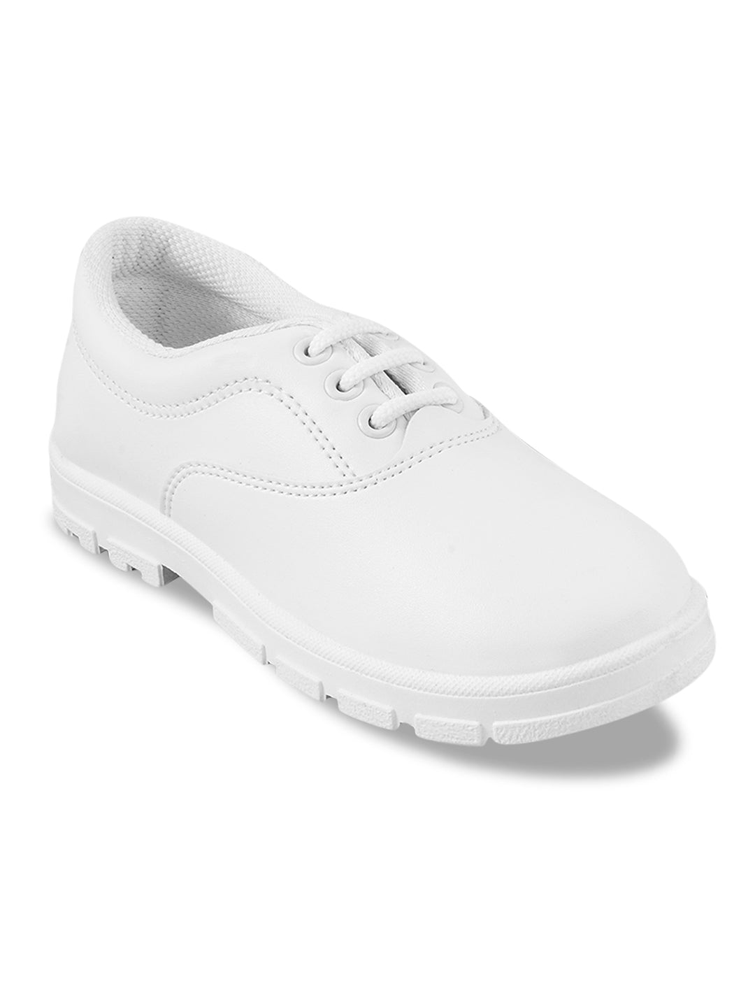 CS-A7A White Kid's School Shoes