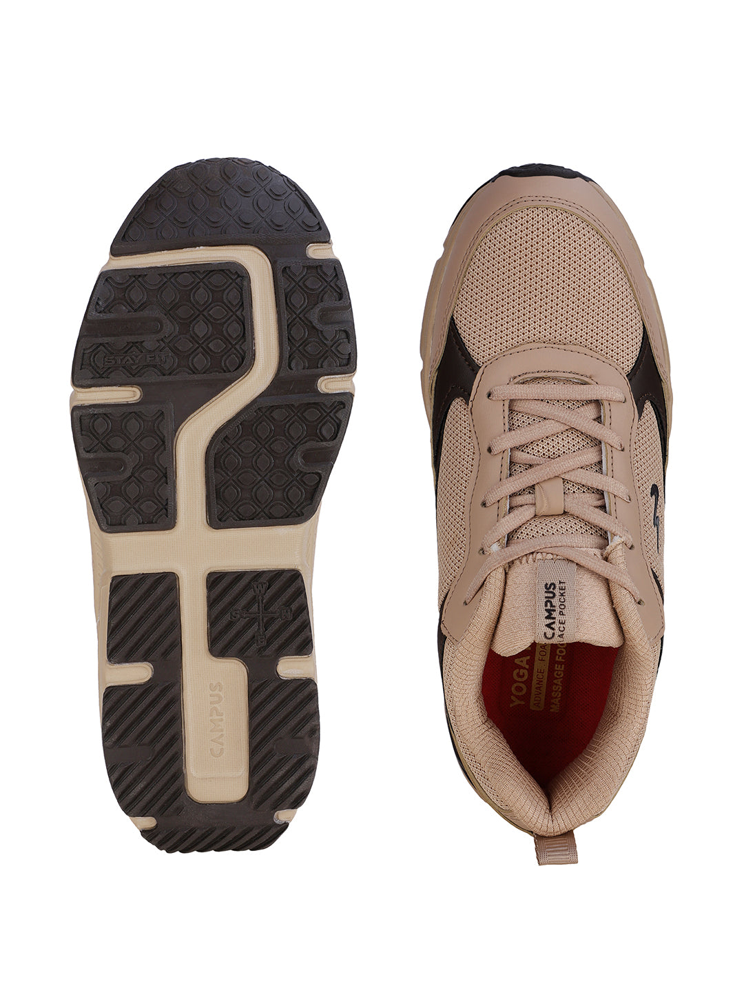 NAVIGATOR Beige Men's Running Shoes