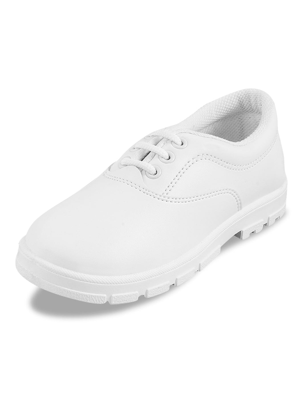 CS-A7A White Kid's School Shoes