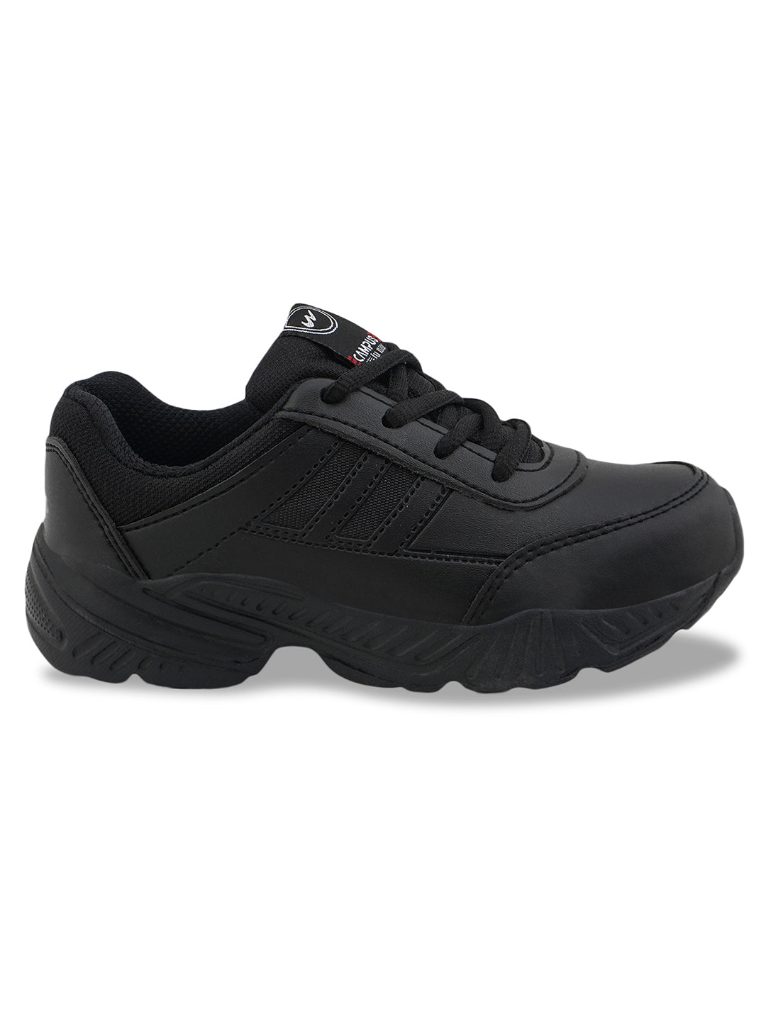 BINGO-151R Black Kid's School Shoes