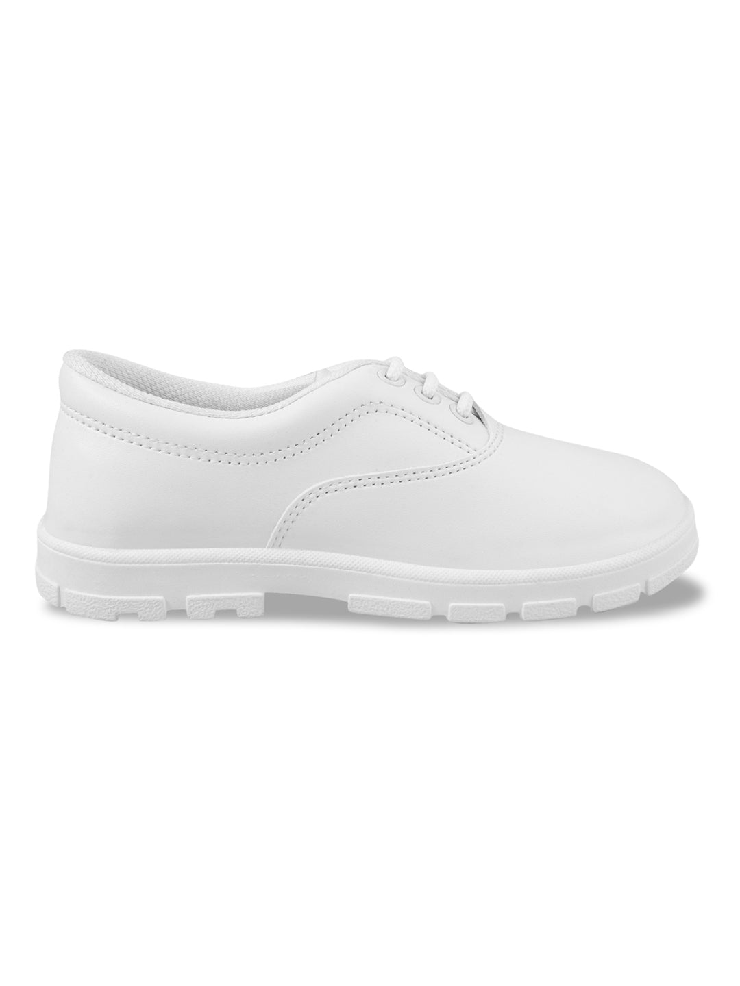 CS-A7A White Kid's School Shoes