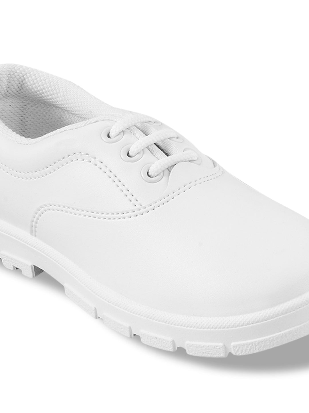 CS-A7A White Kid's School Shoes