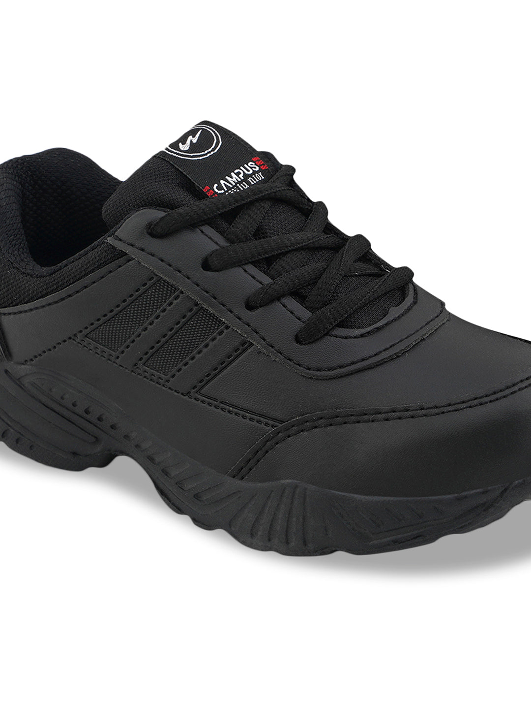 BINGO-151R Black Kid's School Shoes