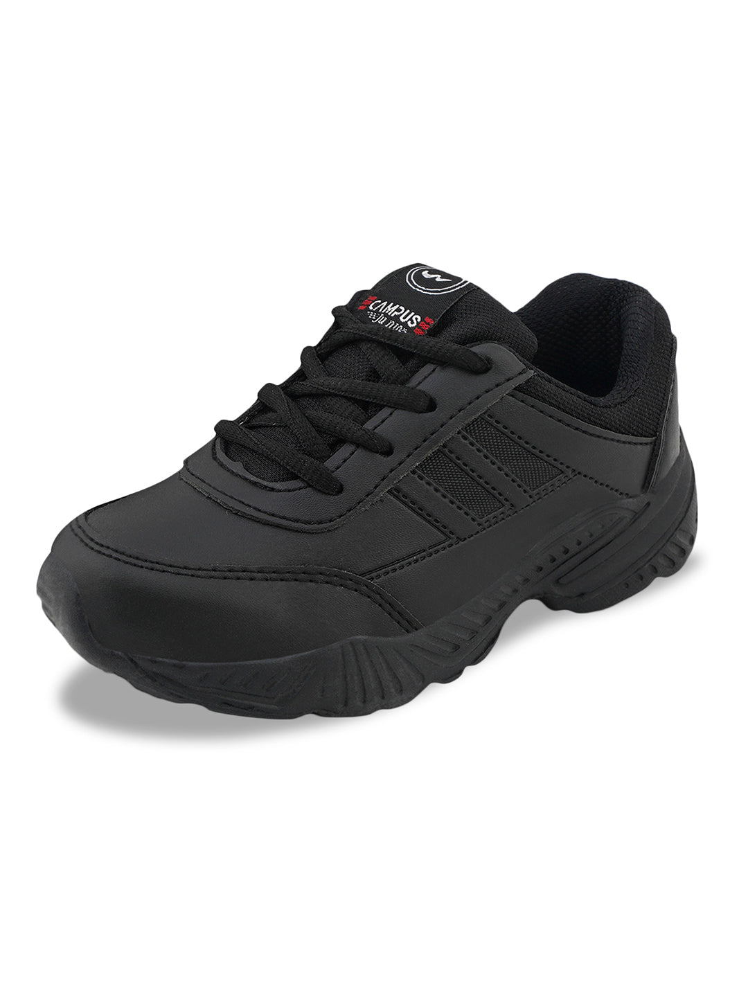 BINGO-151R Black Kid's School Shoes