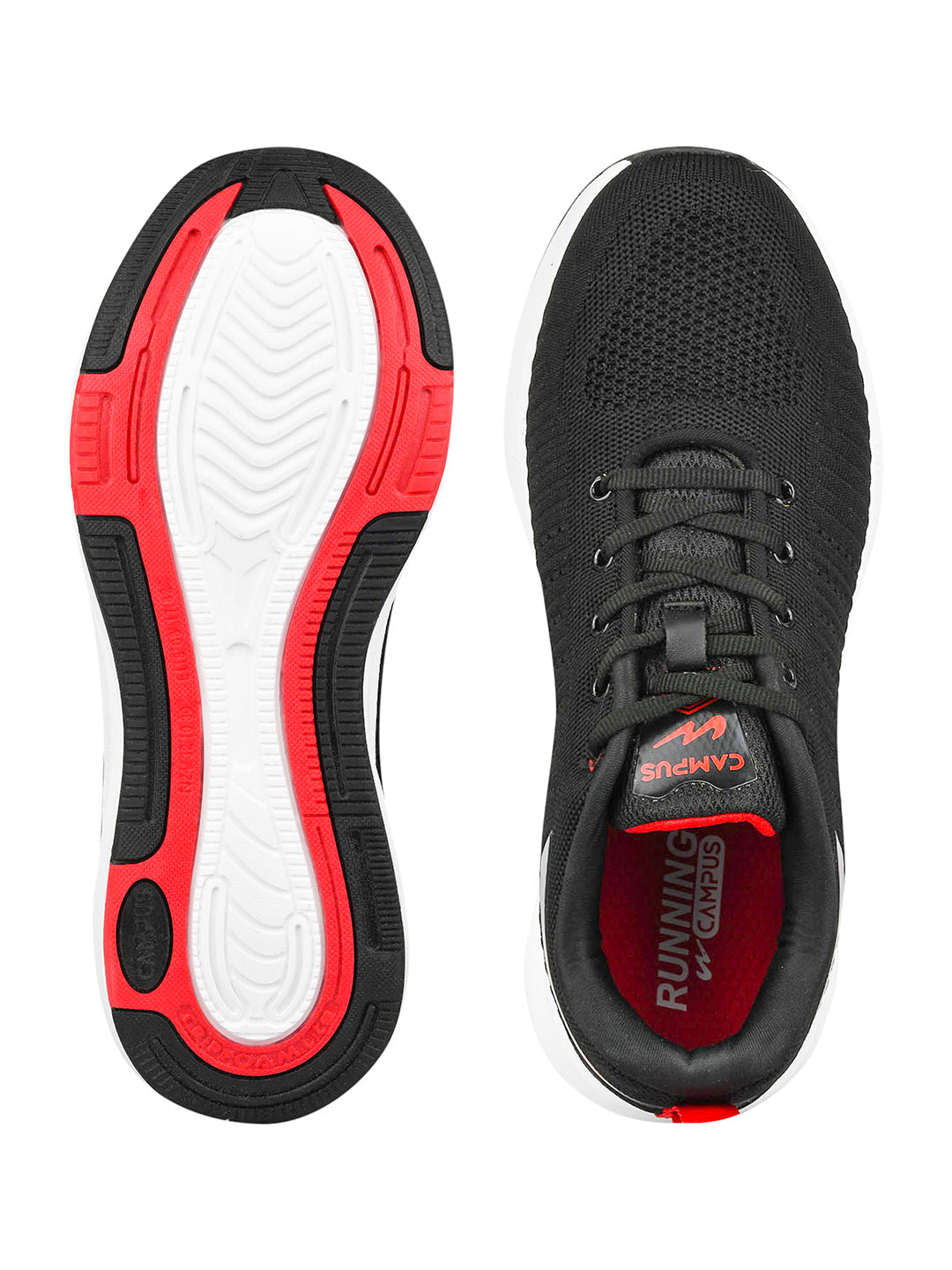 ELEMENTO Black Men's Running Shoes